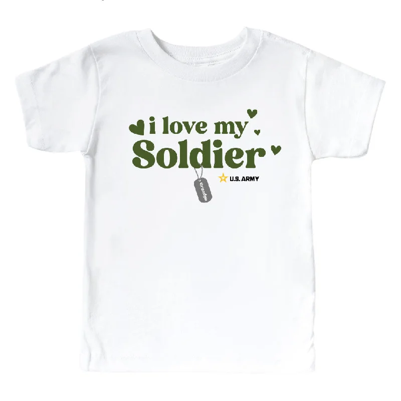 U.S. Army Personalized My Soldier Kids Graphic Tee | White