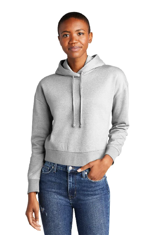 District Womens V.I.T. Fleece Hooded Sweatshirt Hoodie - Heather Light Grey