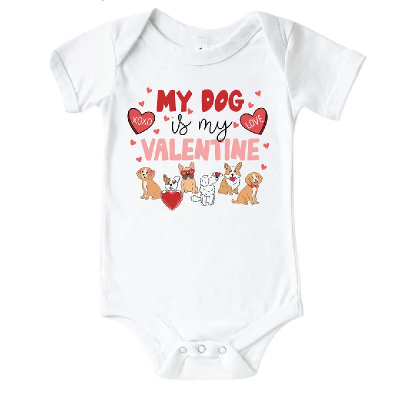 My Dog Is My Valentine Graphic Bodysuit | White