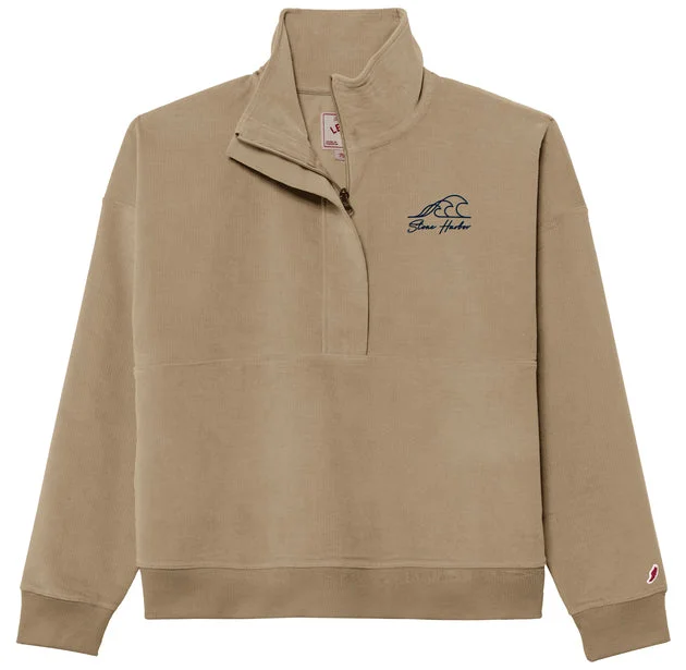 Women's Stone Harbor Cord Half Zip - Khaki