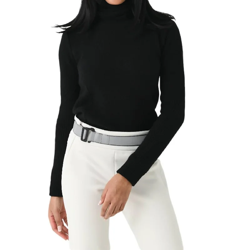 Avery Turtleneck Sweater In Caviar