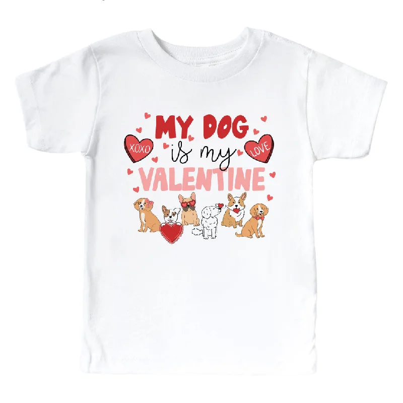 My Dog Is My Valentine Kids Graphic Tee | White