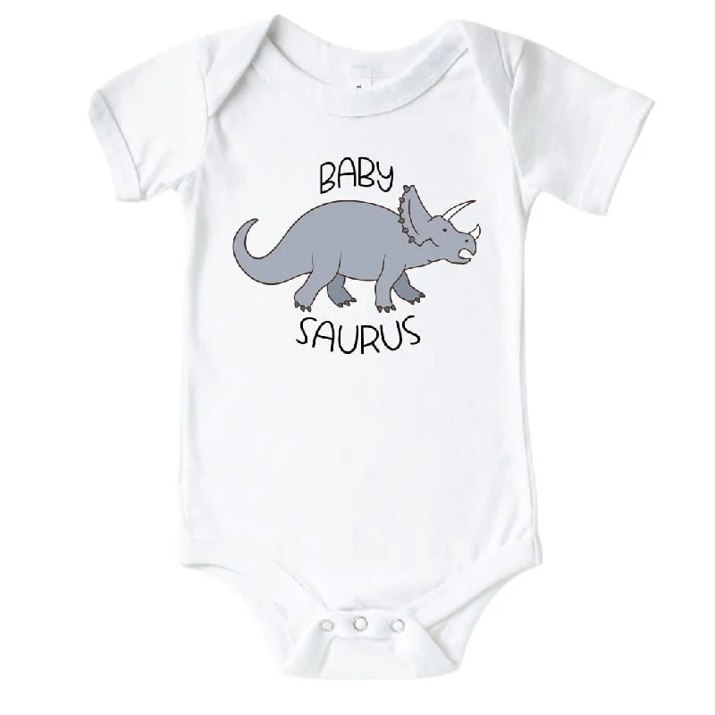 Baby Saurus Graphic Bodysuit | White