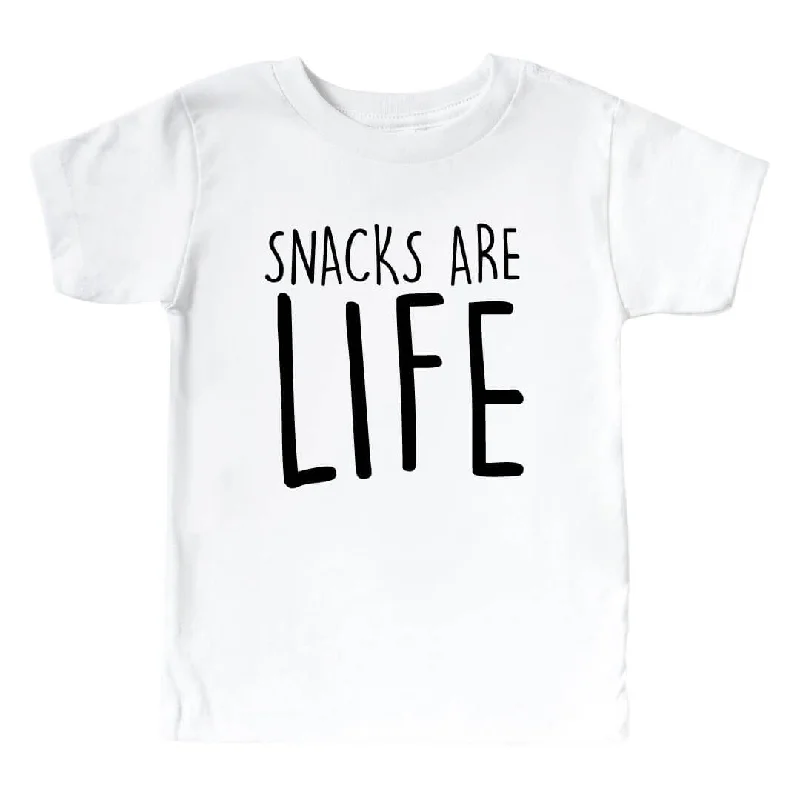 Snacks Are Life Kids Graphic Tee | White