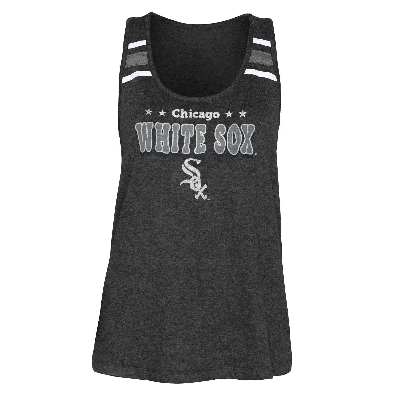 Chicago White Sox New Era Women's Scoop-Neck Racerback Tank Top - Heathered