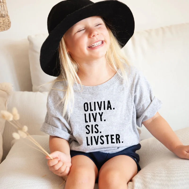 Personalized Nickname Kids Graphic Tee | Athletic Heather