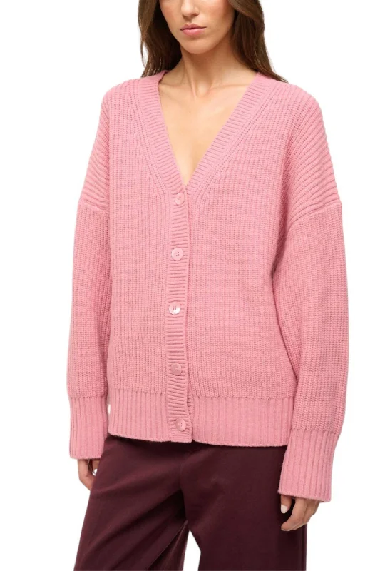 Matilda Cardigan In Damask Pink