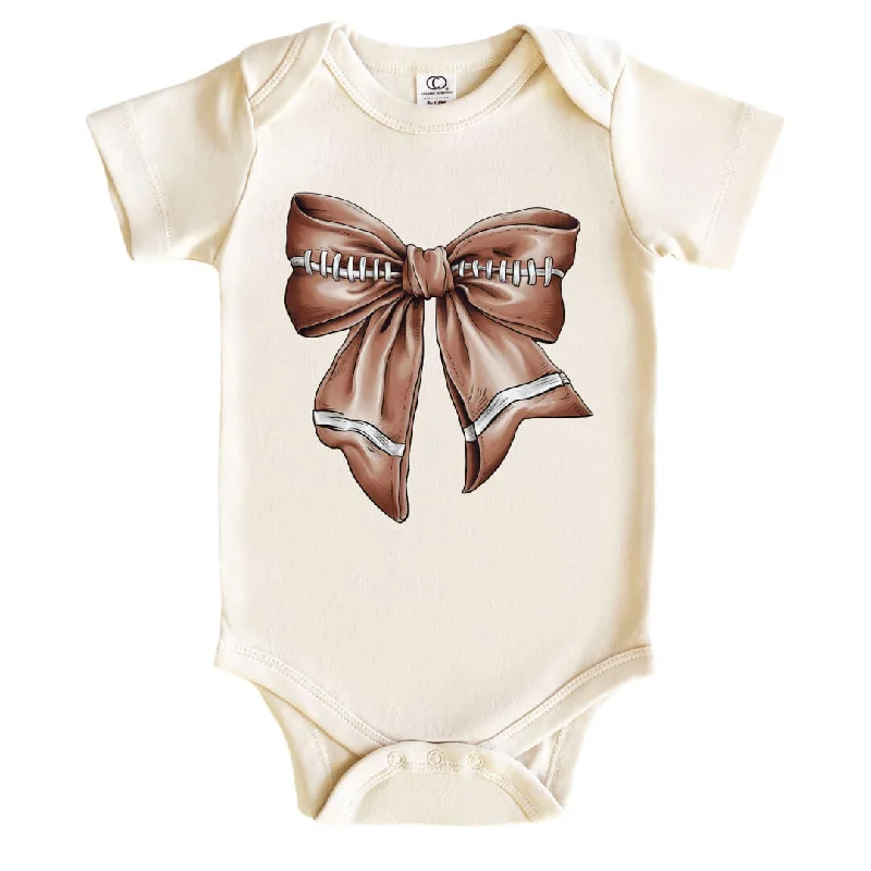 Football Bow Graphic Bodysuit | Natural