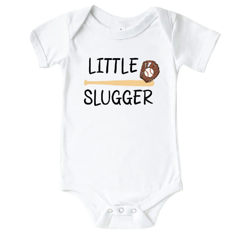 Little Slugger Graphic Bodysuit | White