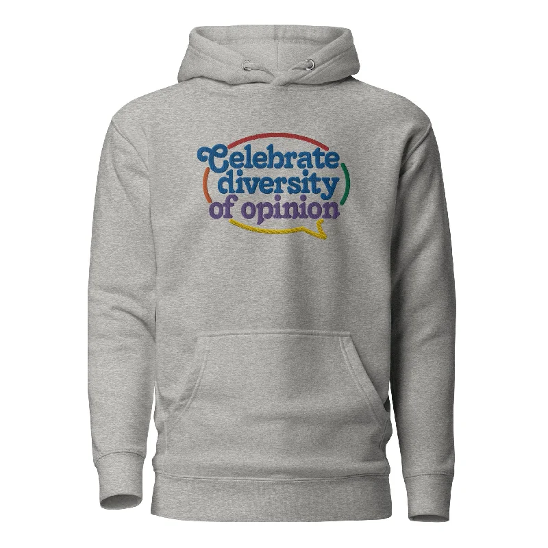 Celebrate Diversity of Opinion Embroidered Hoodie