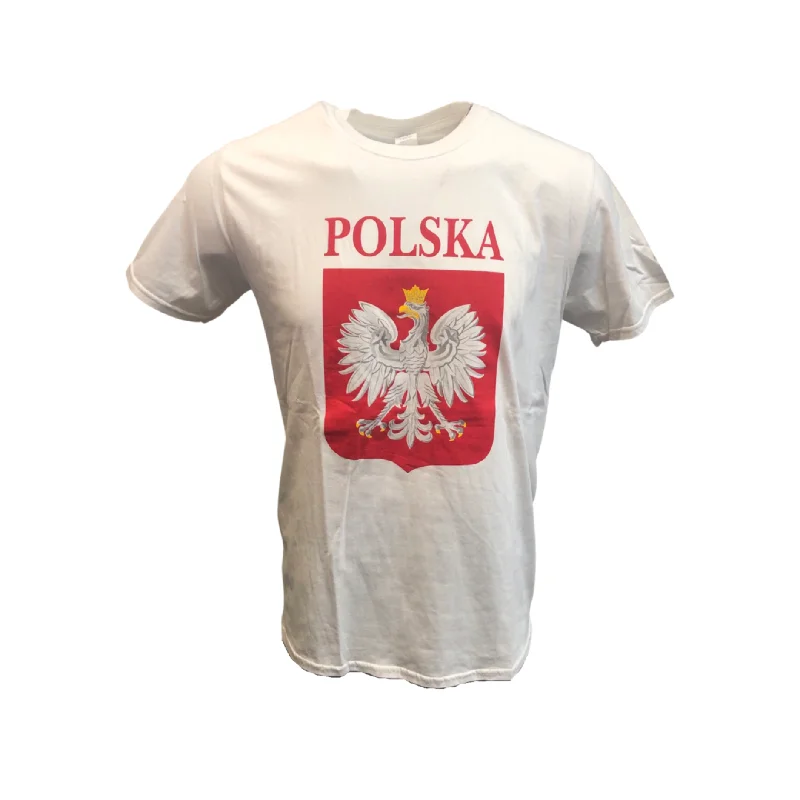 Bulk of T-Shirt Polska Eagle Emblem White 12 Pack