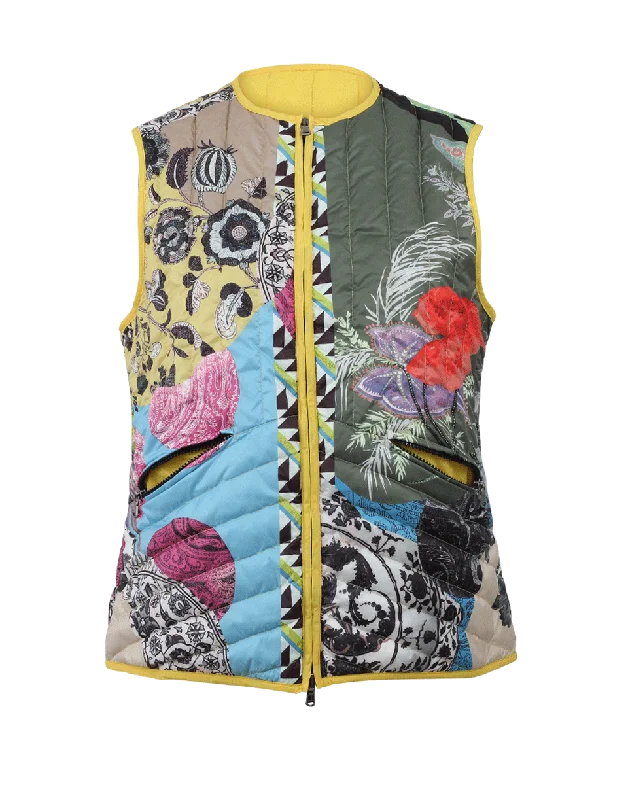 Parrot Print Puffer Vest