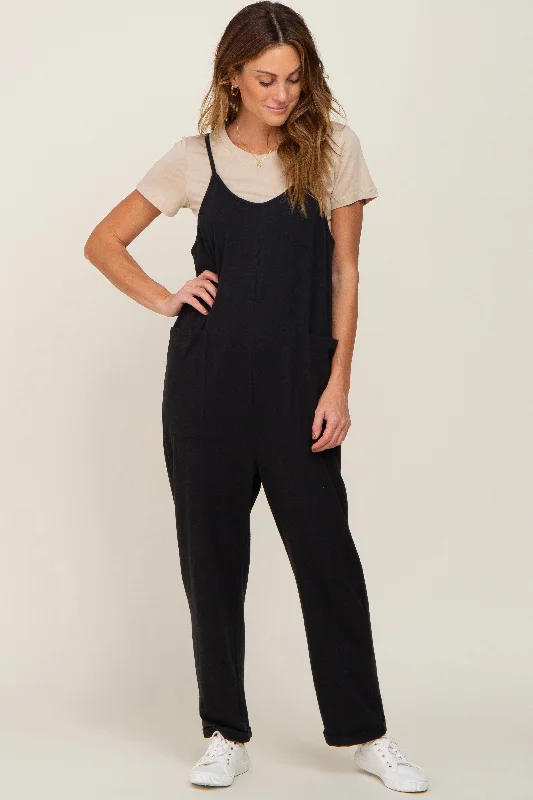 Black Front Pocket Jumpsuit