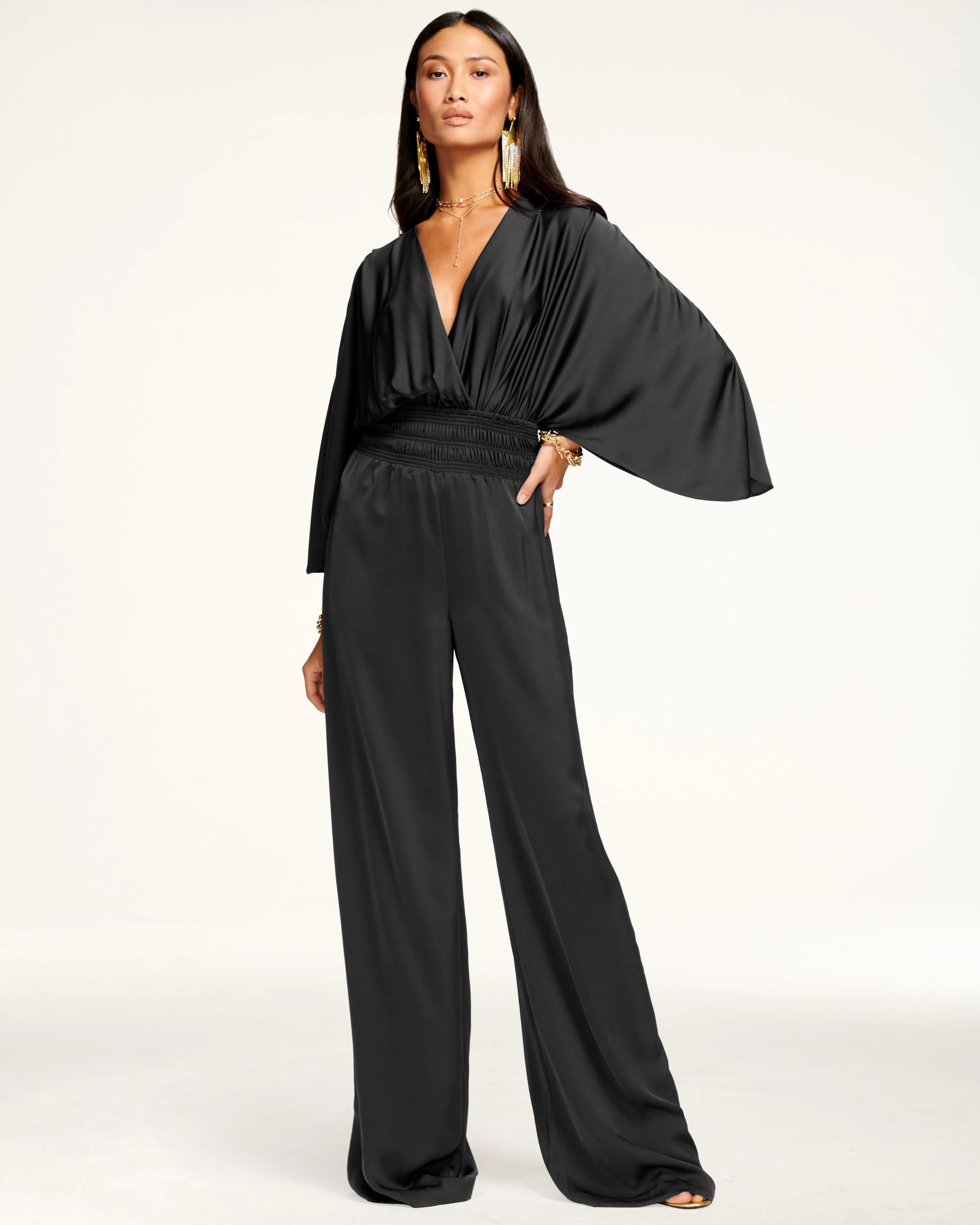 Cheri Wide Leg Jumpsuit - Black