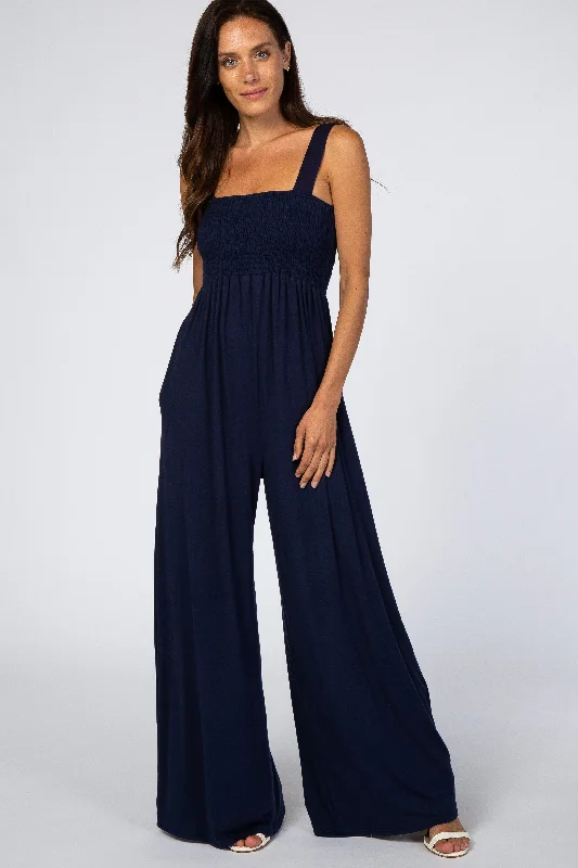 Navy Sleeveless Wide Leg Jumpsuit