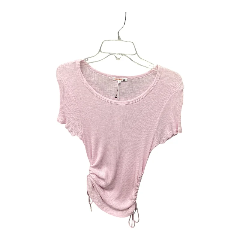 Top Short Sleeve By Sundry In Pink, Size: S