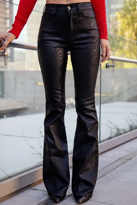 Fran Black Vegan Leather Pants