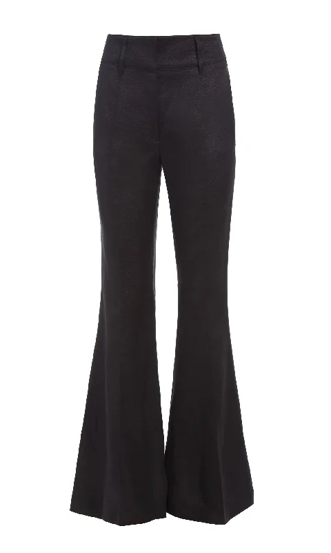 Rhein Pant in Black Textured Linen