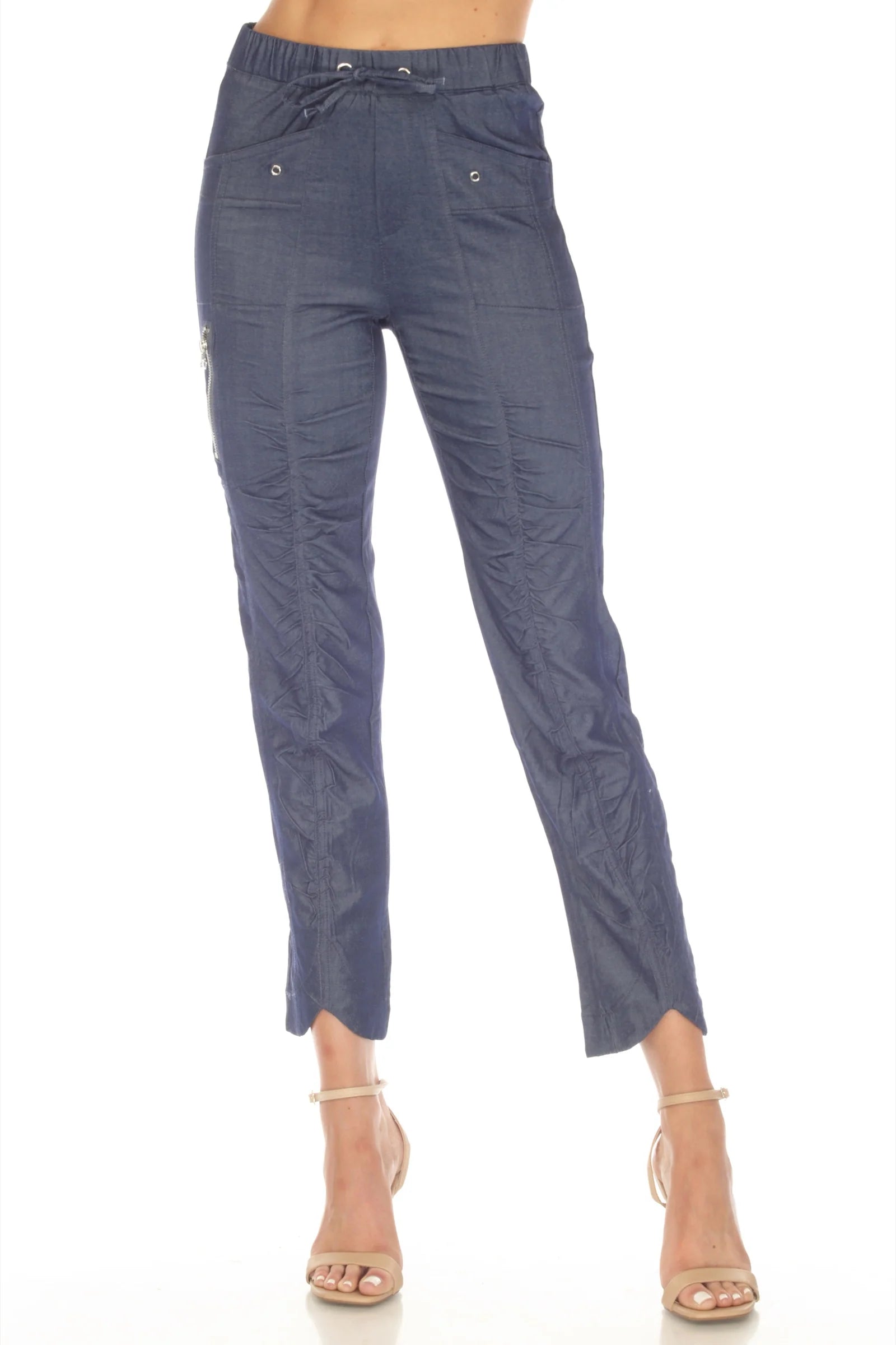 Ruched Scallop Cargo Pant