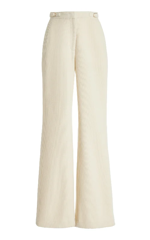 Vesta Pant in Ivory Cashmere Corduroy